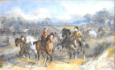 Lot 384 - John Frederick Herring, driving horses, watercolour