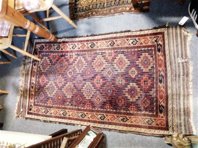 Lot 582 - Small Persian pattern rug, lozenge medallion, and other Persian pattern rugs. (3)
