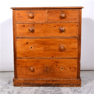 Lot 470 - Victorian pine chest of drawers.
