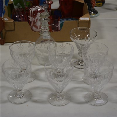 Lot 14 - Set of six Victorian rummers and glassware