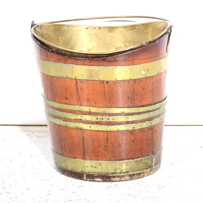 Lot 304 - A George III fruitwood and brass banded oyster bucket, ...