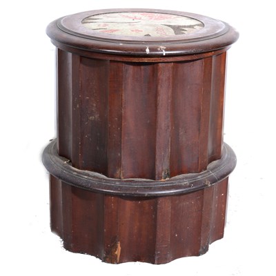 Lot 303 - A Victorian mahogany fluted cylindrical commode, ...