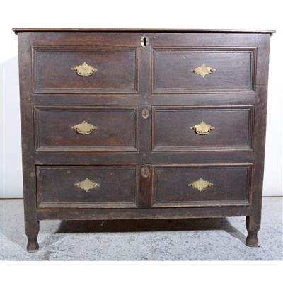 Lot 380 - Joined oak mule chest