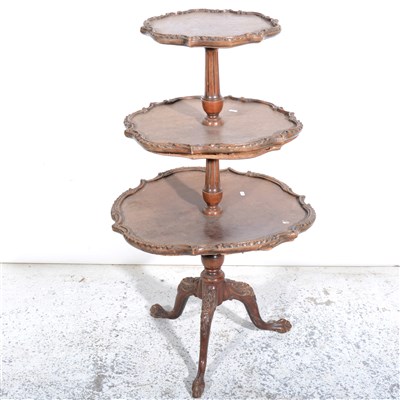 Lot 293 - An Edwardian mahogany three-tier dum-waiter, ...