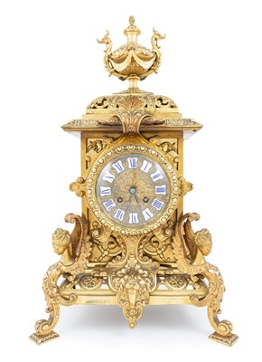 Lot 316 - French gilt metal mantel clock, early 20th Century