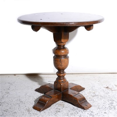 Lot 359 - Oak pedestal occasional table.