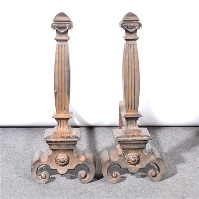 Lot 428 - A pair of steel andirons