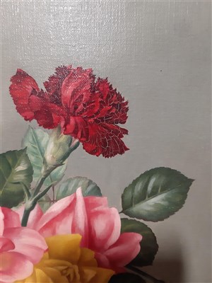 Lot 279 - James Noble, Still life, roses in a vase, and another work.