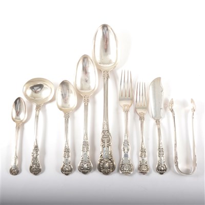 Lot 96 - A part canteen of matched silver cutlery, Queens pattern