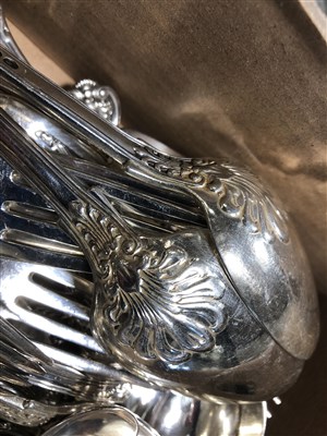 Lot 96 - A part canteen of matched silver cutlery, Queens pattern