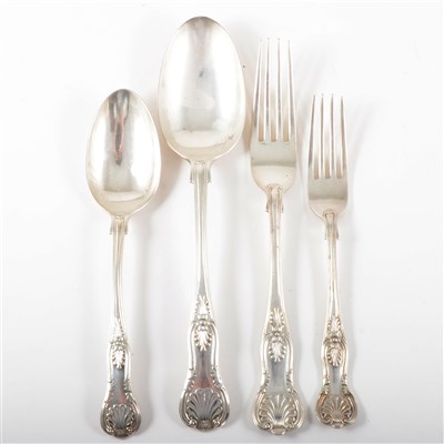 Lot 97 - Part canteen of silver cutlery, Kings pattern by Charles Bradbury & Son