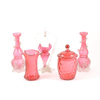 Lot 62 - A collection of Cranberry glass