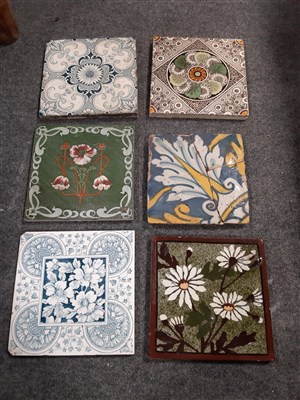 Lot 53 - A collection of Victorian and later decorative ceramic tiles