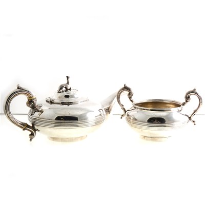 Lot 196 - Early Victorian silver teapot and sugar basin, Joseph & Albert Savory, London 1841