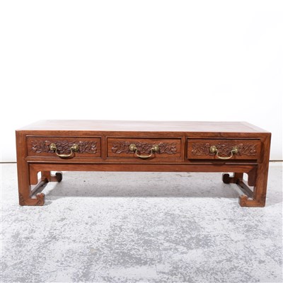 Lot 326 - Chinese hardwood low table