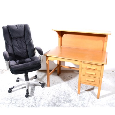 Lot 310 - A light oak desk, and modern office chair.