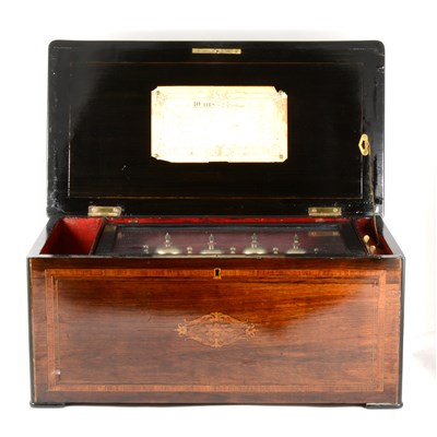 Lot 91 - Swiss musical box, playing ten airs on nine visible bells