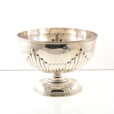 Lot 215 - A silver rose bowl by James Dixon & Sons Ltd, part fluted design to body and base, Sheffield 1920, 21cm diameter, weight approx. 19oz.