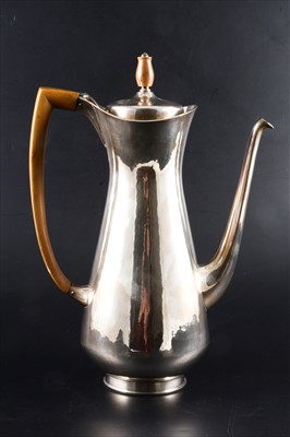 Lot 194 - A modernist silver coffee pot, designed by Eric Clements, Wakeley & Wheeler, London, 1959.