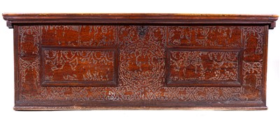 Lot 466 - A North Italian cedarwood and poker-work chest, probably 18th century