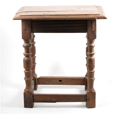 Lot 354 - Old joined oak stool