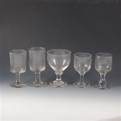 Lot 56 - Victorian tavern rummers, and other table glassware.