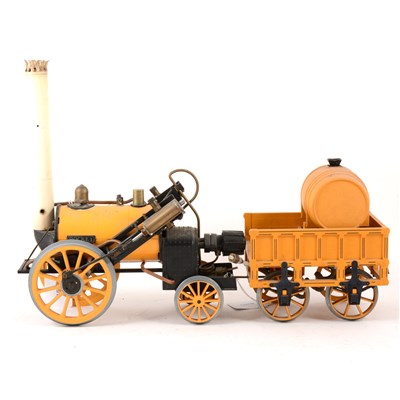 Lot 48 - Hornby live steam model of Stephenson's "Rocket" with wagon