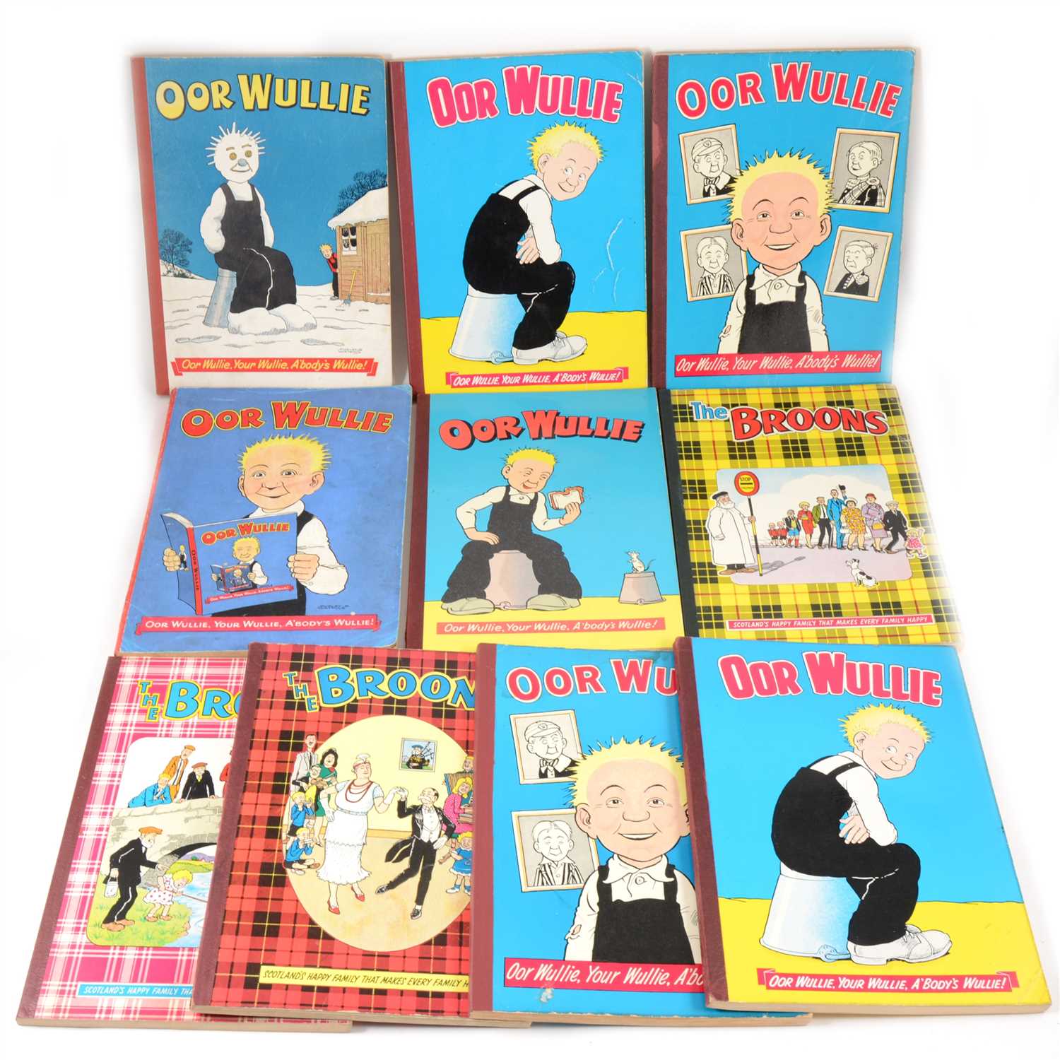 Lot 321 Oor Wullie and The Broons annuals; Ten books