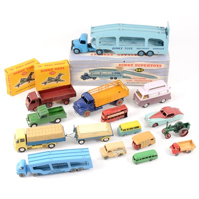Lot 155 - Die-cast models and vehicles; including Dinky no.982 Pullmore car Transporter and others, (18).