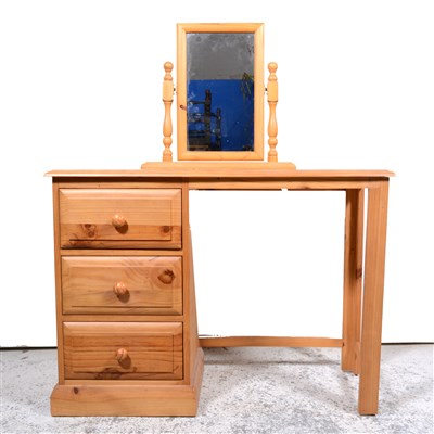 Lot 356 - Modern pine dressing table, and a dressing table mirror, (2)