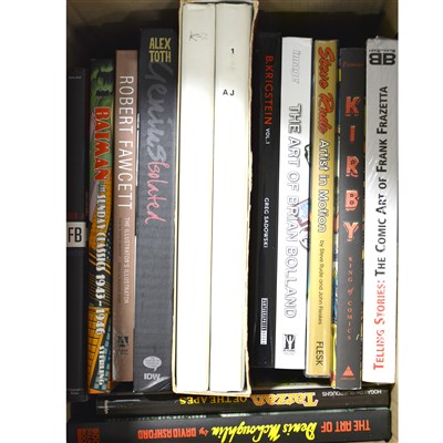 Lot 315 - Three boxes of books, including graphic novels, comic art, drawing, comic books and art.