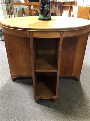 Lot 65 - An Arts and Crafts oak library table, by Heals, early 20th century.
