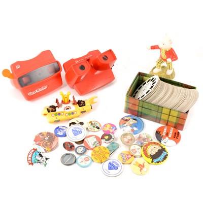 Lot 349 - Two Viewmaster slide viewers with loose slides, badges, etc.