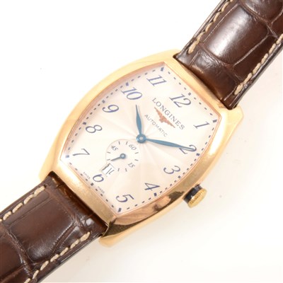 Lot 294 - Longines - A gentleman's Evidenza 18 carat yellow gold wrist watch.
