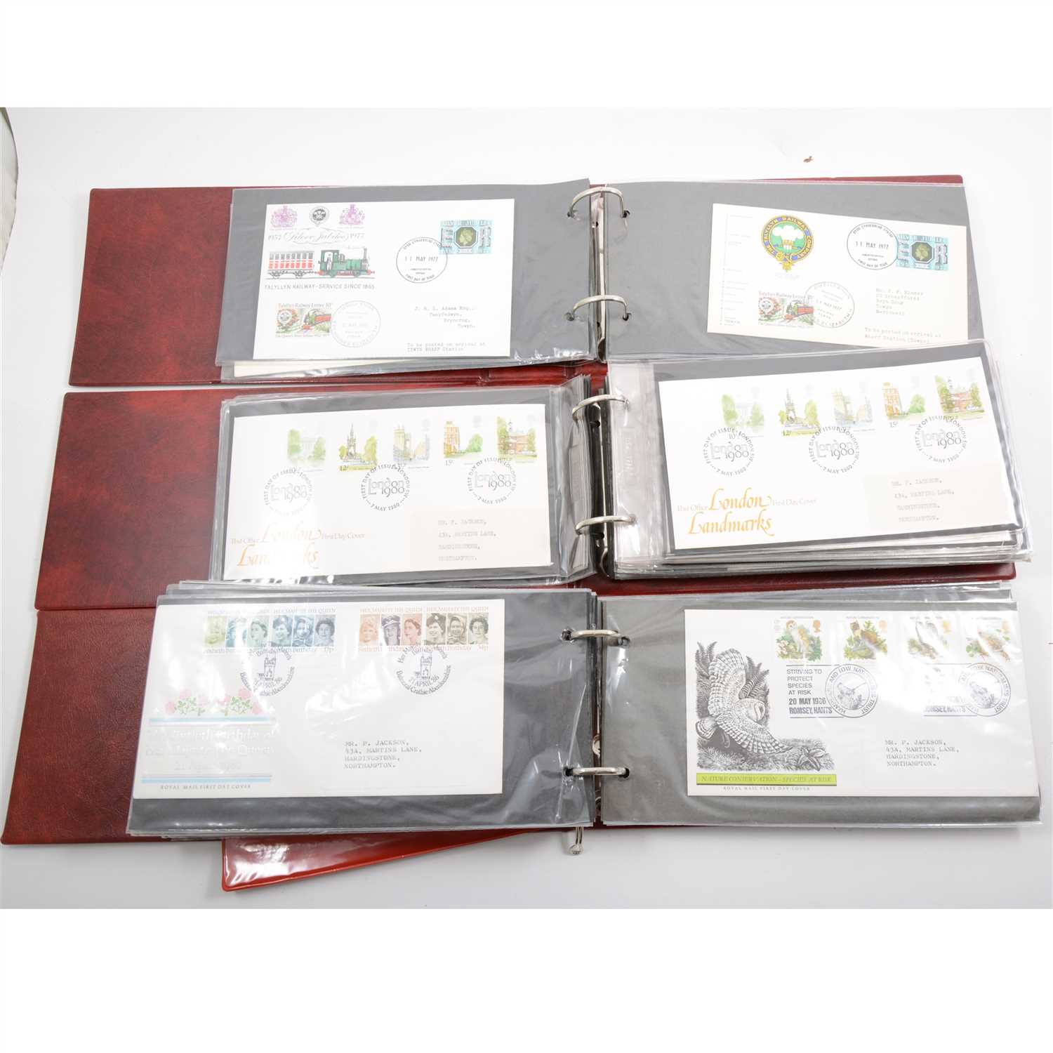 Lot 100 - A collection of First day Covers from the period 1979-1987, and two hundred and twelve Benham silks