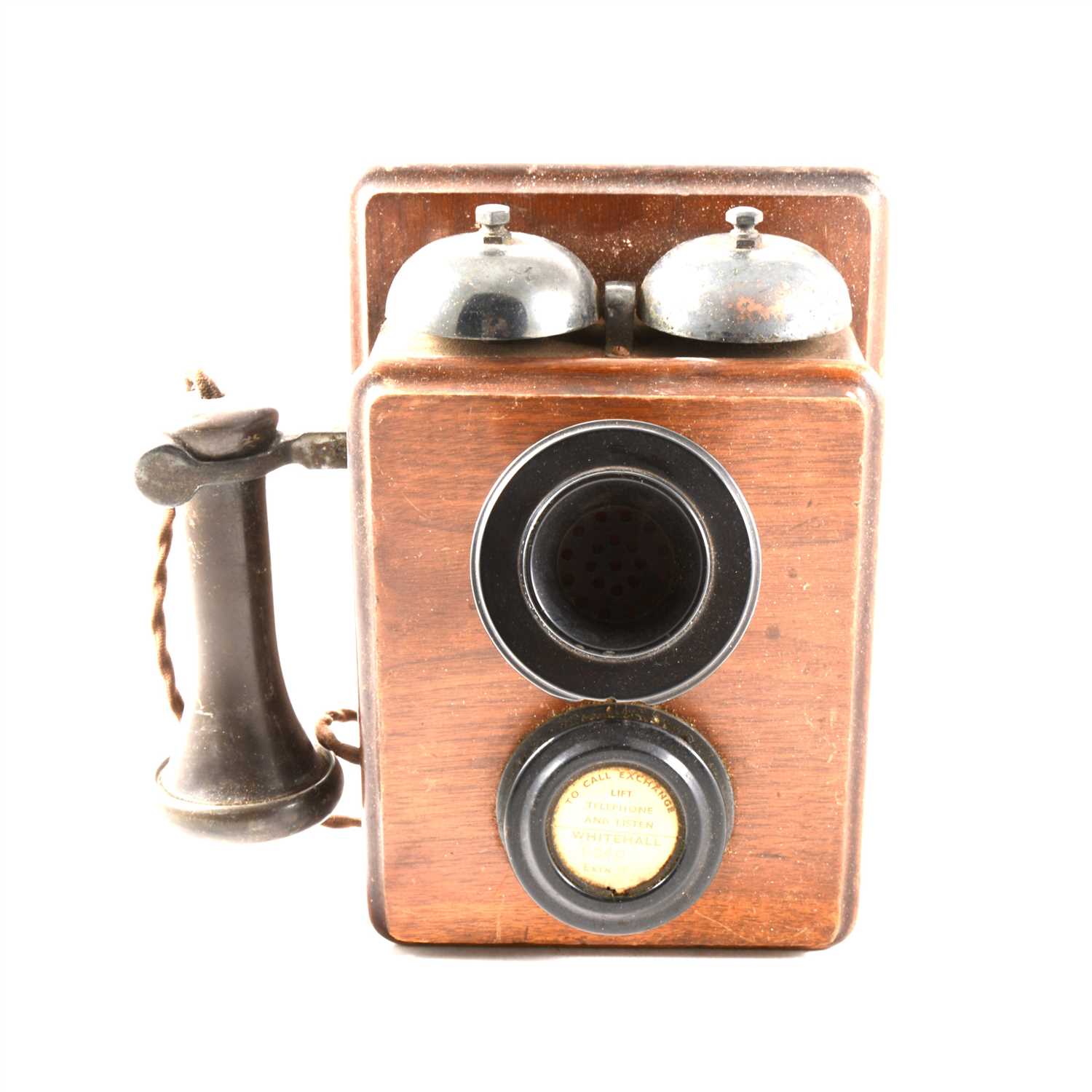 Lot 204 - Vintage wall-mounted telephone.