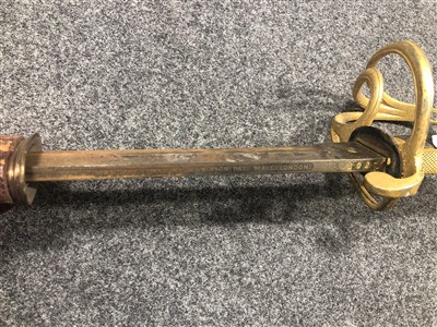Lot 152 - Royal Artillery Officers sword, court sword and reproduction sword and foil.
