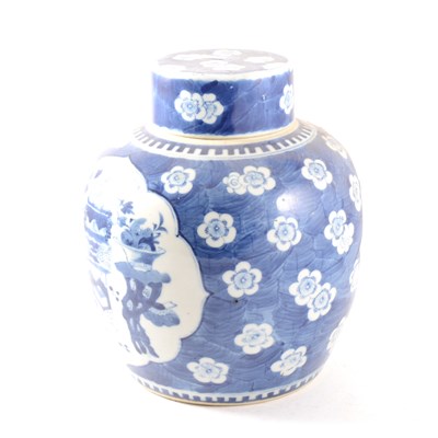 Lot 6 - Chinese blue and white ginger jar, 20th Century