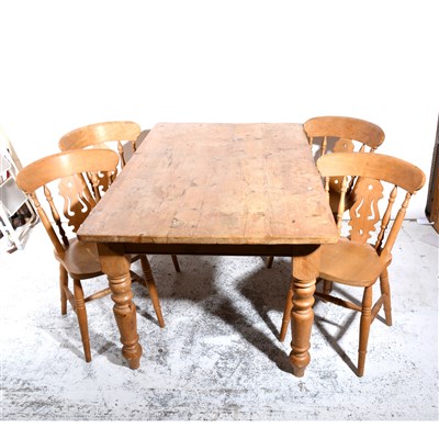 Lot 340 - A pine kitchen table, ..