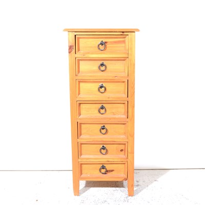 Lot 346 - A tall pine chest of drawers, ...