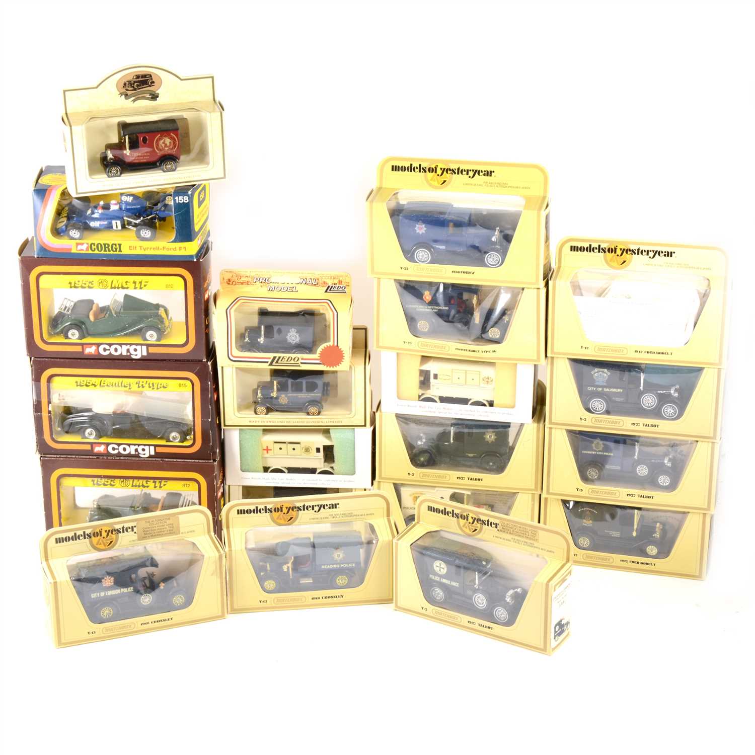 Lot 225 - Limited edition Matchbox Models of Yesteryear, Lledo and Corgi toys; twenty one die-cast models