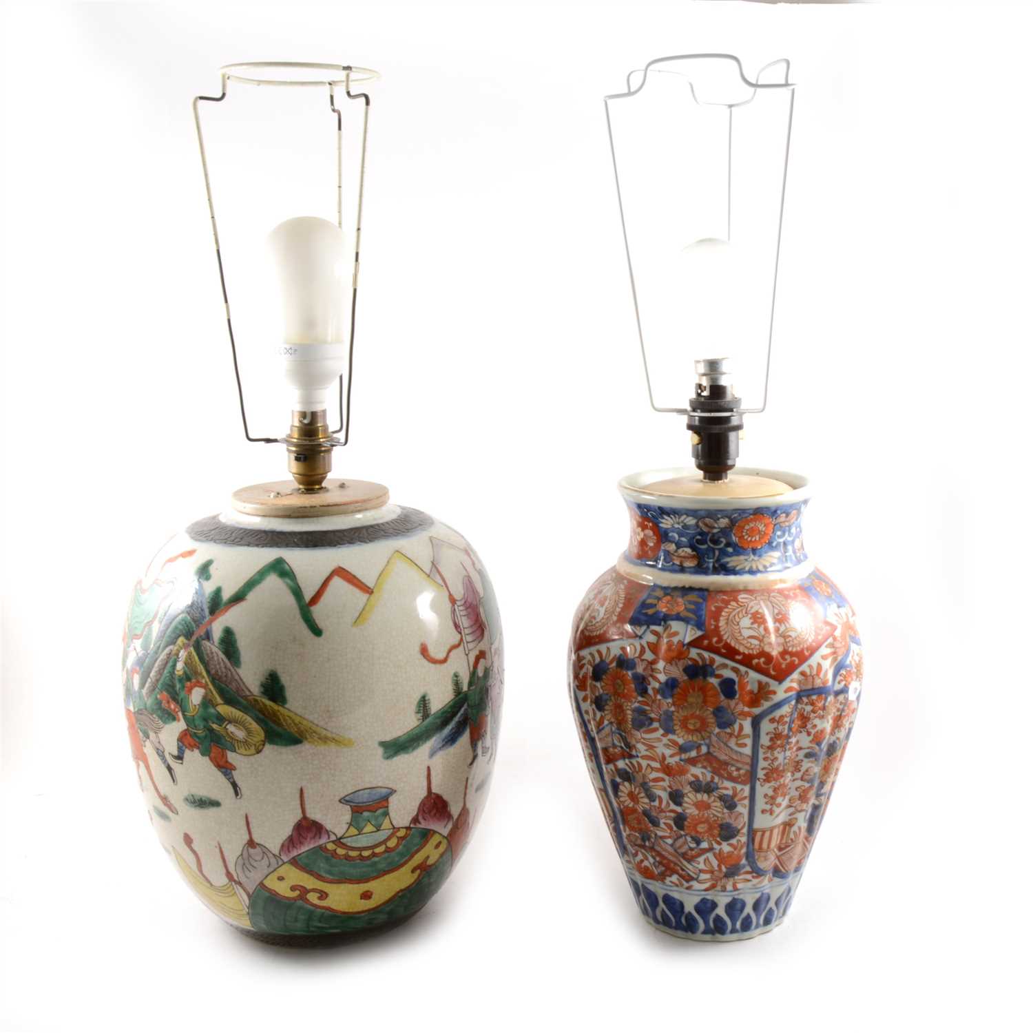 Lot 73 - Imari baluster shaped vase, lightly fluted, floral decoration in a traditional palette, 32cm