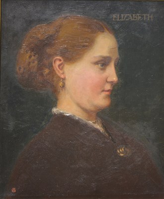 Lot 281 - Monogrammed portrait of a lady, "Elizabeth"