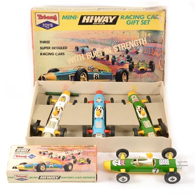 Lot 285 - Tri-ang Toys; Mini Hi-Way series racing car gift set, and one other, boxed.