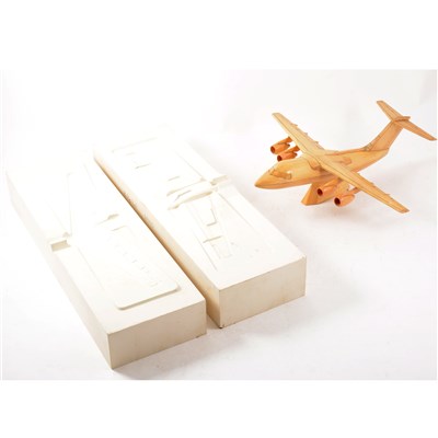 Lot 198 - Corgi Toys prototype, BAe 146 wooden handmade model, 28cm long