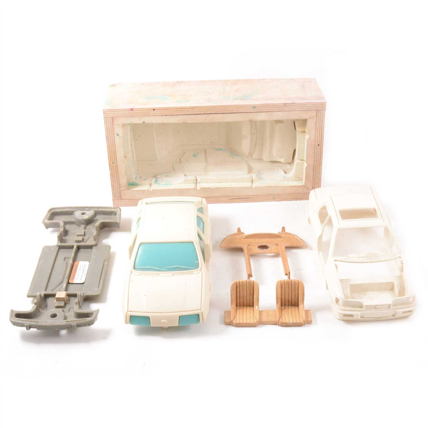 Lot 200 - Corgi Toys prototypes for the Ford Sierra and Sapphire, two plastic castings and a mould.