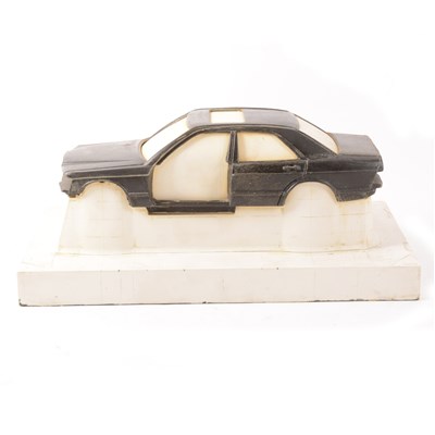 Lot 192 - Corgi Toys prototype Mercedes C class, plastic casting on resign maquette, 28cm.