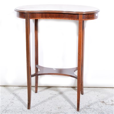Lot 365 - Edwardian inlaid mahogany kidney-shape table.