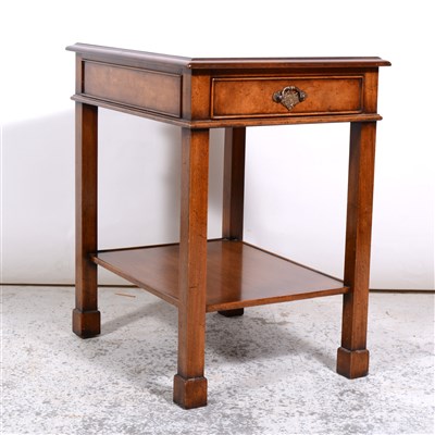 Lot 464 - Reproduction walnut and burr walnut occasional table, rectangular top