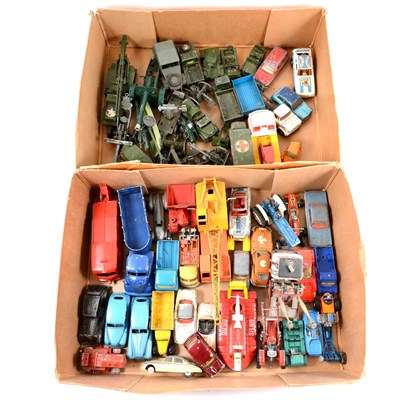 Lot 148 - Two trays of die-cast models by Dinky, Corgi and others.